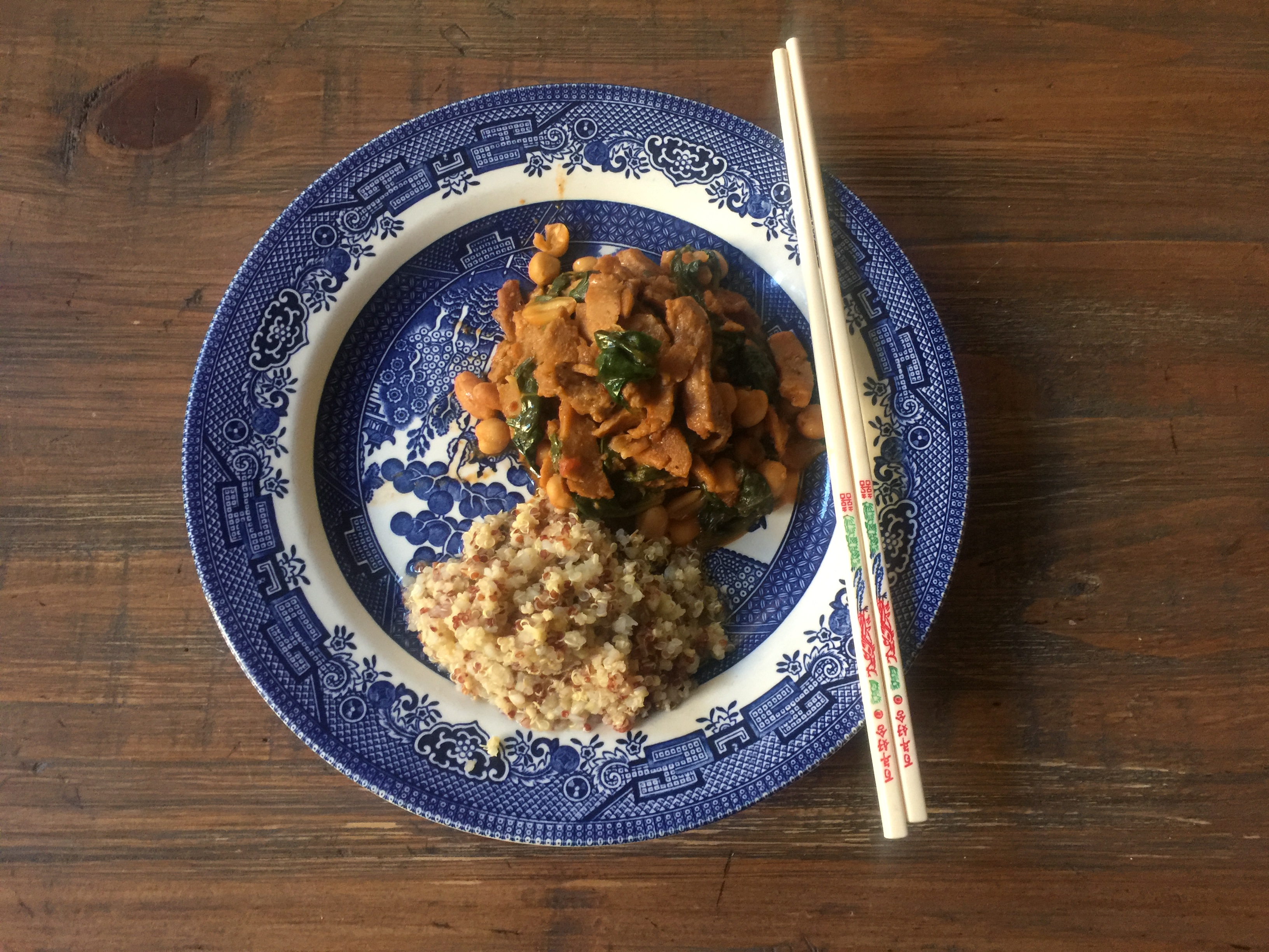 Thai Chickpeas with Seitan and Peanuts