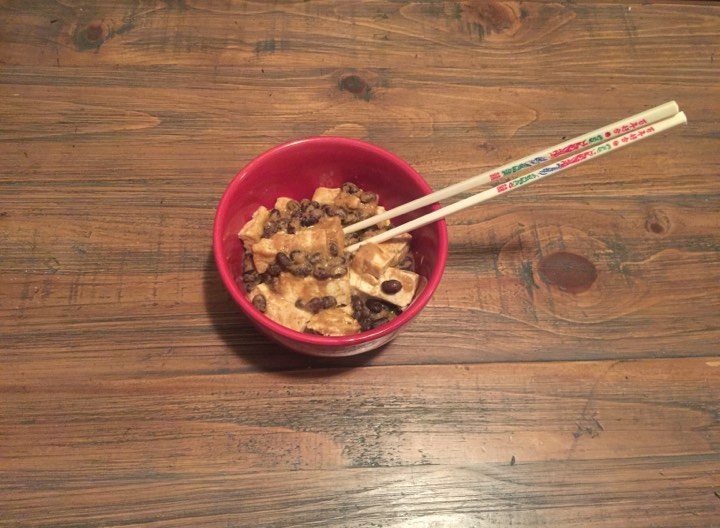 Tofu with Black Beans and Hot Peanut Sauce
