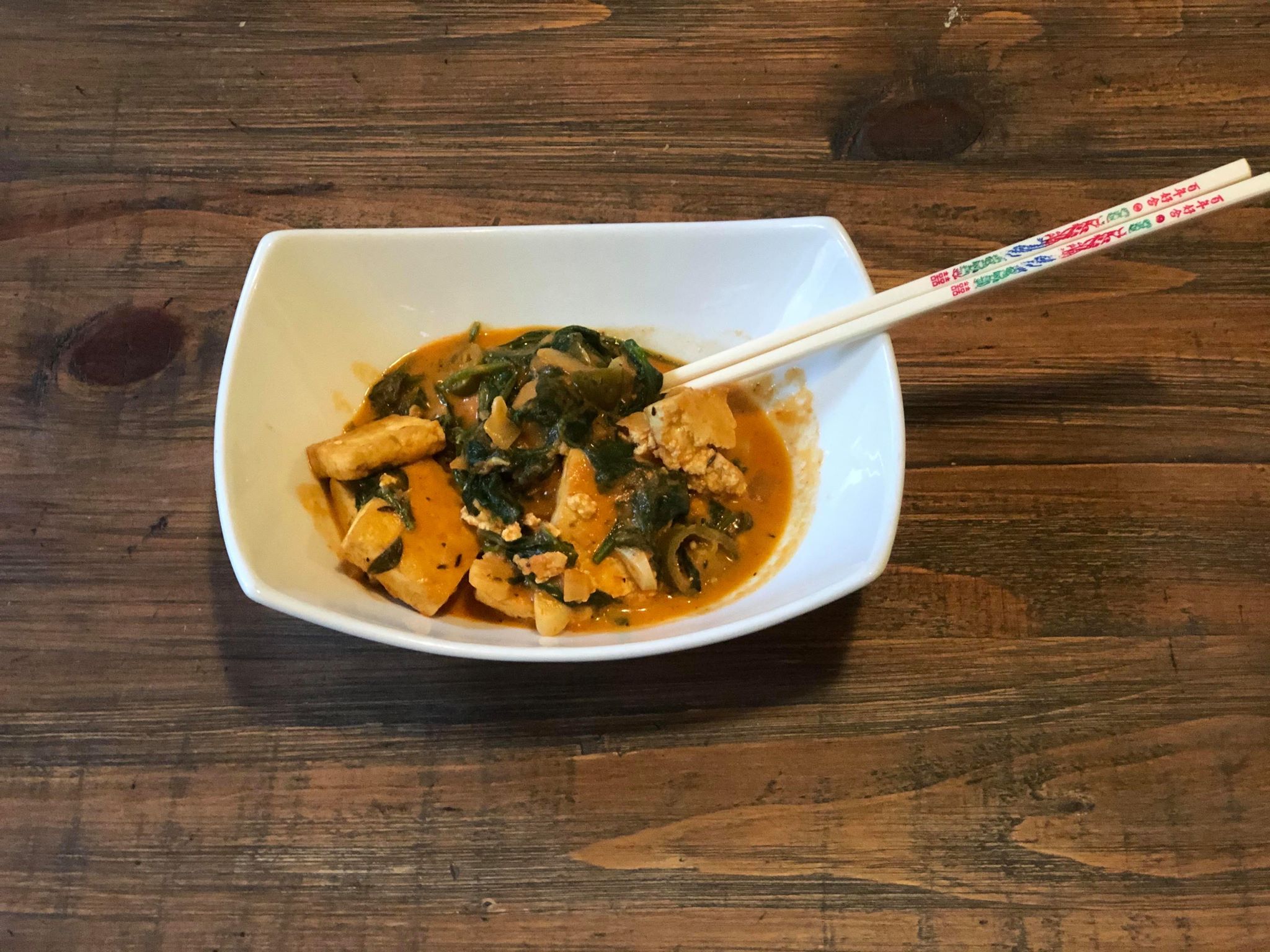 Crispy Tofu in Pink Coconut Sauce