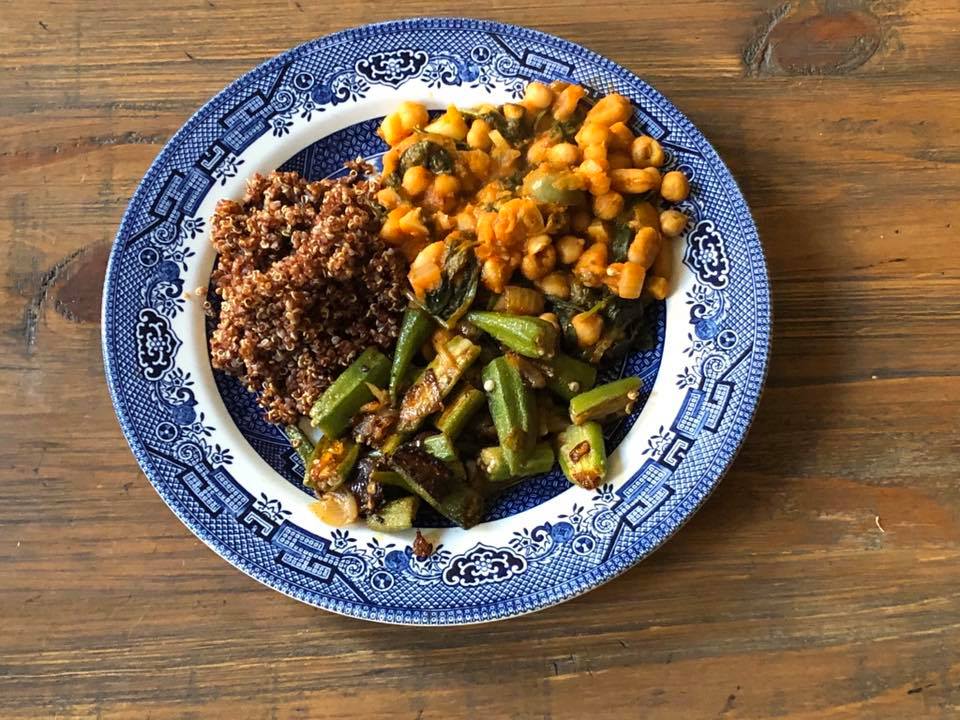 Cannellini-Chickpea Stew and Spicy Okra